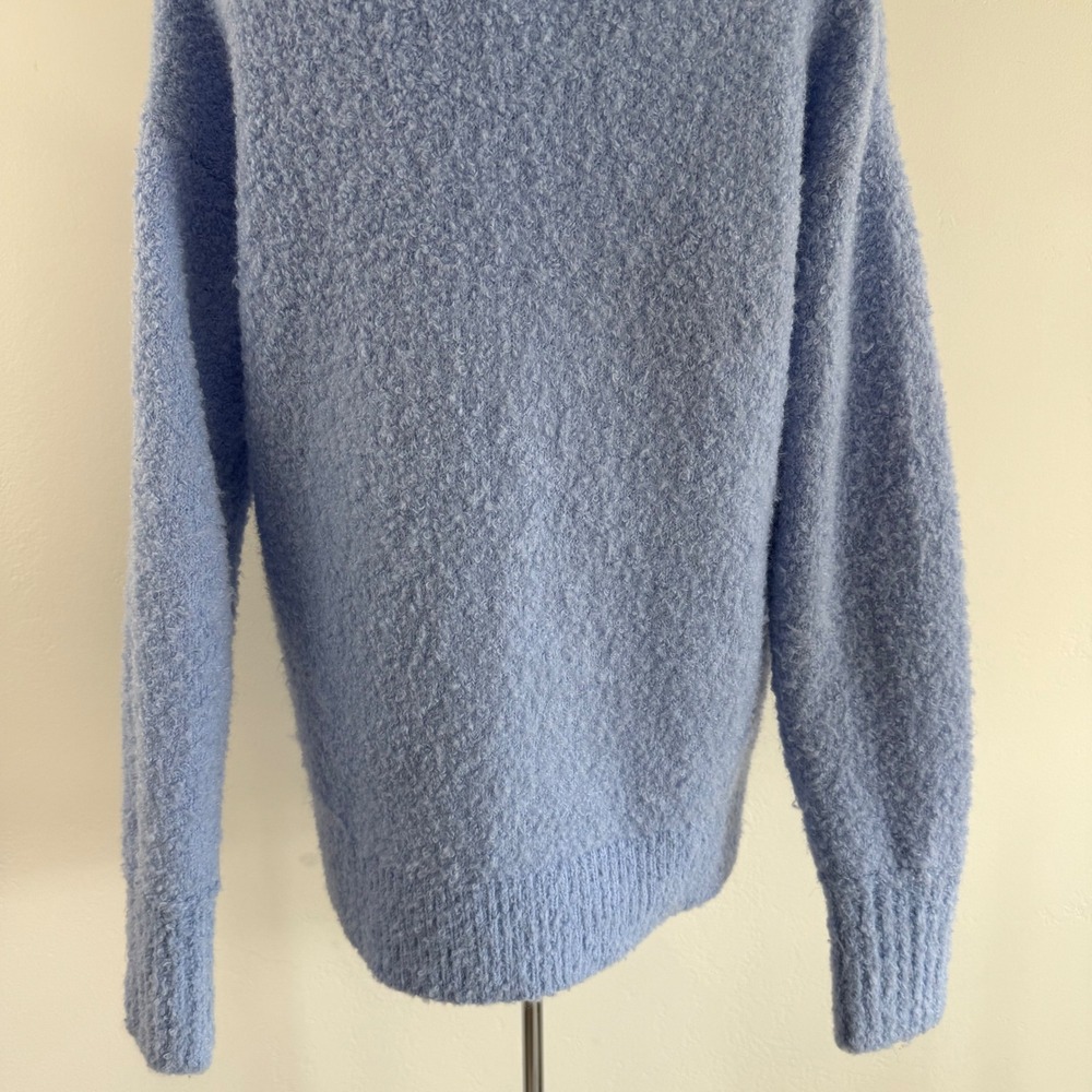 Aerie Teddy Boucle Knit Sweater S Light Blue Oversized Soft‎ Girl Cozy Lounge - Picture 8 of 12